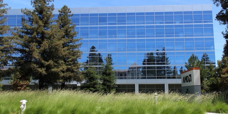 AMD’s glass headquarters building in Santa Clara, California