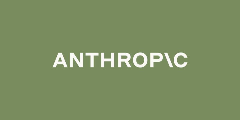 The Anthropic wordmark in off-white on an olive green background