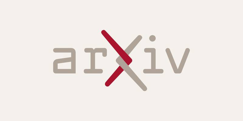 The arXiv logo, grey lowercase letters with a red X, on a pale background.