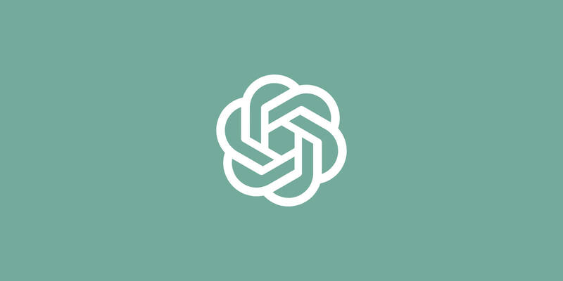 The white ChatGPT knot logo on a plain green background