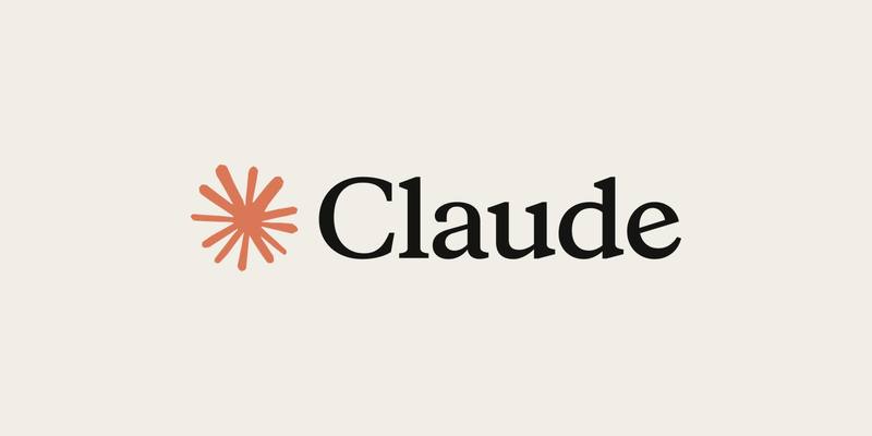 The Claude logo, an orange starburst next to the word Claude in black, on a cream background