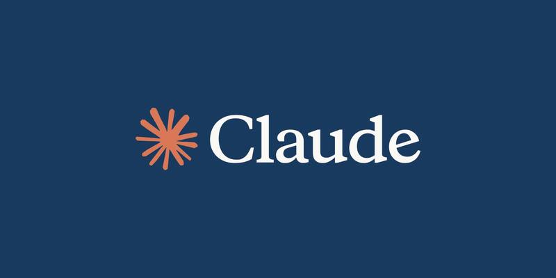 The Claude logo, an orange starburst next to the word Claude in white, on a dark blue background