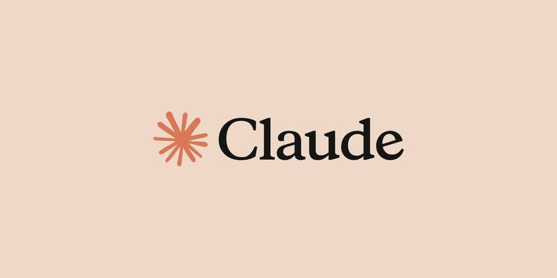 The Claude logo, an orange starburst next to the word Claude in black, on a pale peach background