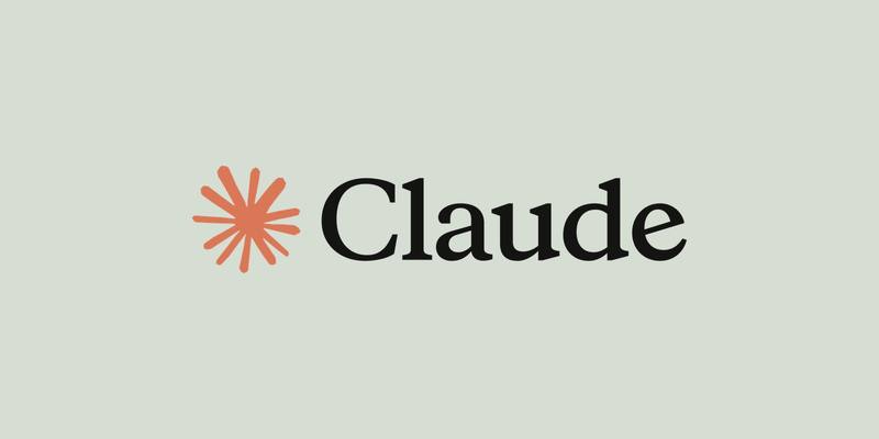The Claude logo, an orange starburst next to the word Claude in black, on a pale sage green background