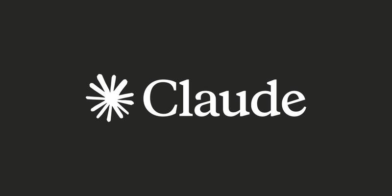 The Claude logo, a white starburst beside the word Claude, on a dark charcoal background