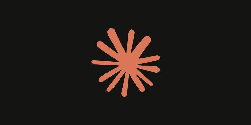 Anthropic’s orange Claude spark symbol, a starburst shape, centred on a black background