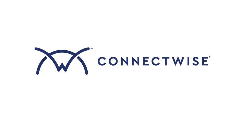 The navy blue ConnectWise logo, an arched W-shaped emblem beside the CONNECTWISE wordmark, on a white background
