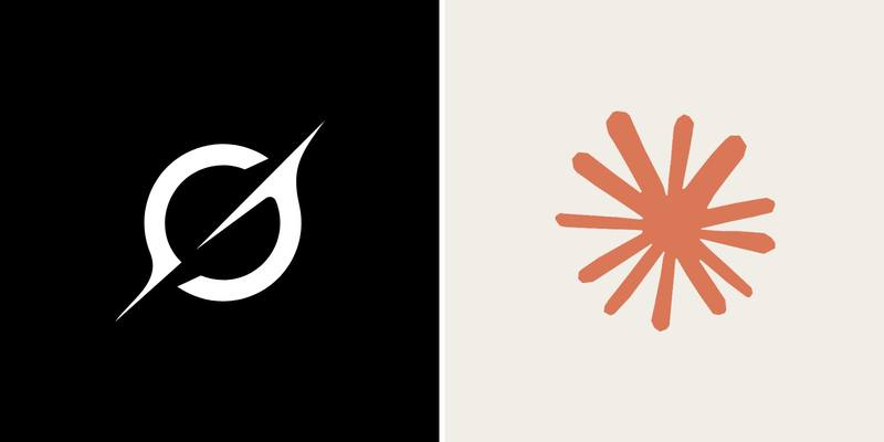 The white Grok logo on a black background on the left, and Anthropic’s orange Claude spark logo on a cream background on the right.
