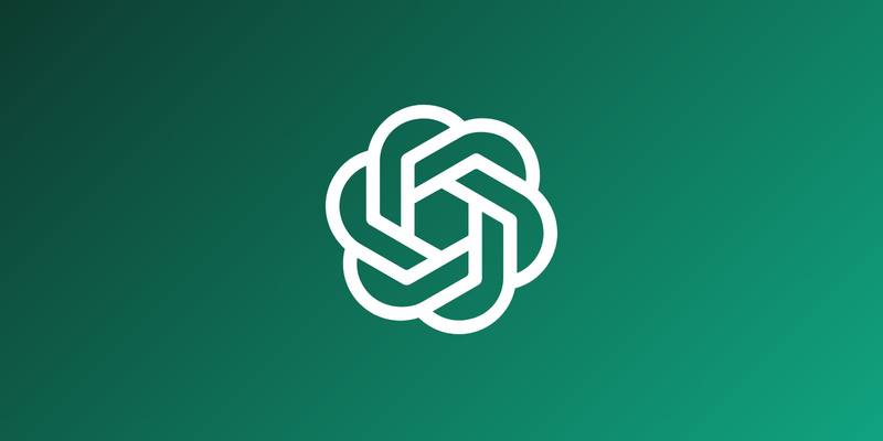 The white OpenAI knot logo centred on a dark-to-light green gradient background.