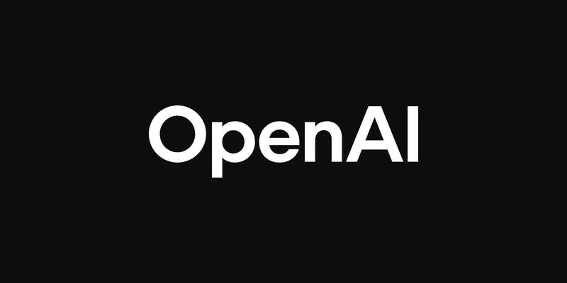 The OpenAI wordmark in white on a black background.