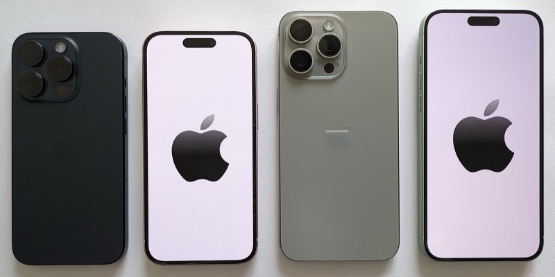 The iPhone 15 Pro and iPhone 15 Pro Max side by side