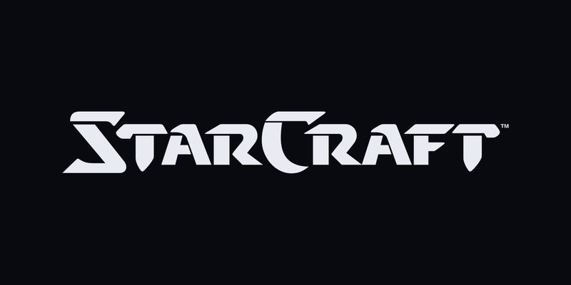 The StarCraft logo in white on a black background.